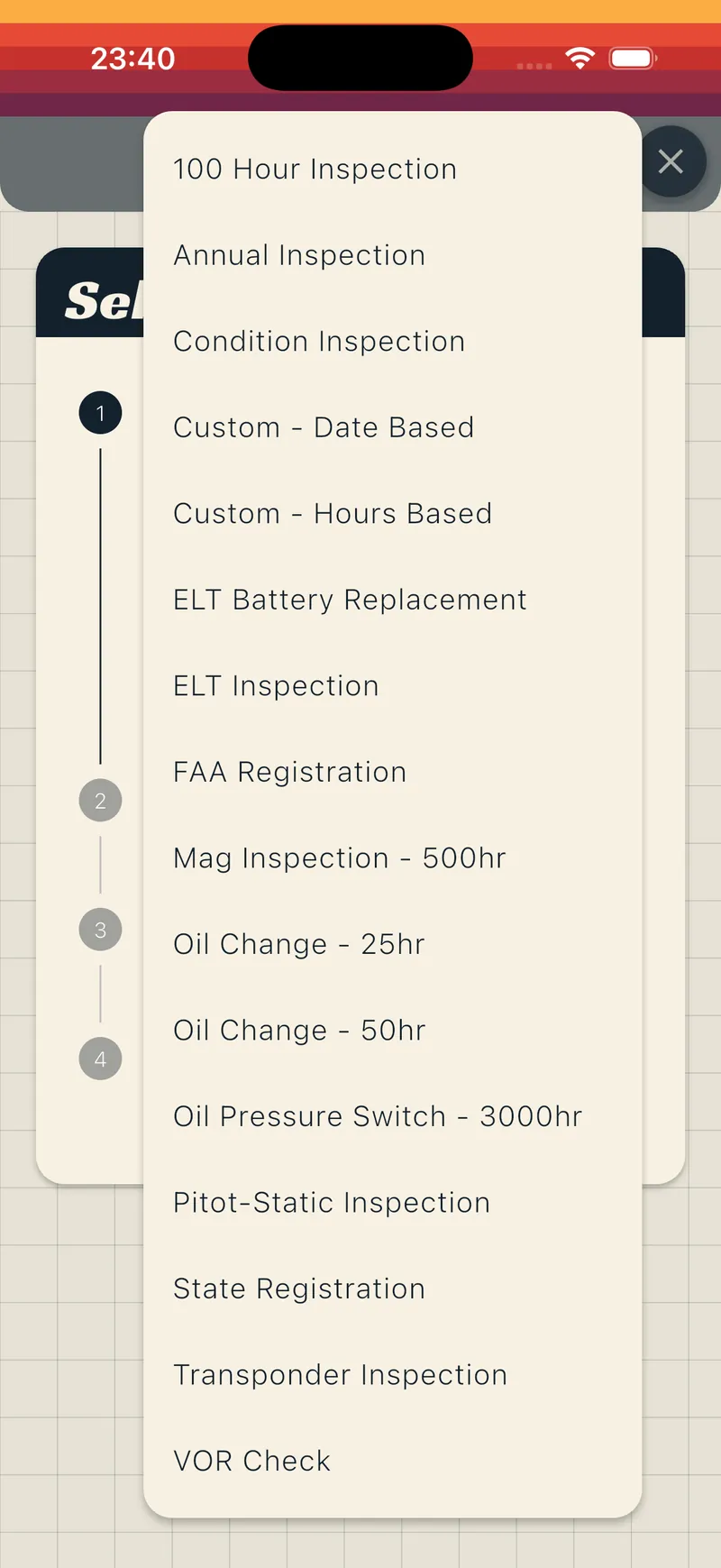 Add alert screen with the template dropdown open